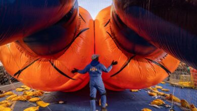 Massive balloons take shape ahead of the Macy’s Thanksgiving Day Parade