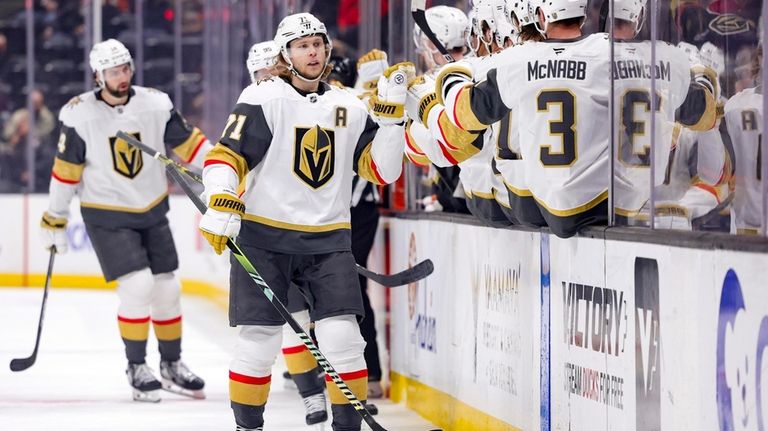 Theodore scores 2 goals in Golden Knights’ 4-1 win over Anaheim, which loses Zegras to injury