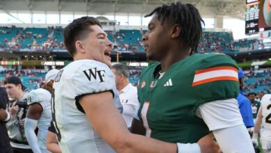 AP All-ACC: Miami QB Ward honored as offensive player and newcomer of the year