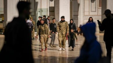 Thousands of Syrian celebrate in central Damascus during first Friday prayers since Assad’s fall