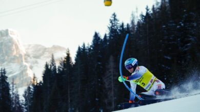 Norwegian skiers Haugan and McGrath place 1-2 in 1st run of Alta Badia slalom