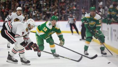 Faber scores as the Wild snap a 4-game losing streak with a 4-3 win over the Blackhawks