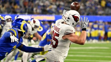 Cardinals’ Trey McBride reaches milestones, but deflection off helmet leads to loss