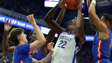 Koby Brea hits seven 3-pointers as No. 10 Kentucky hands No. 6 Florida its first loss, 106-100