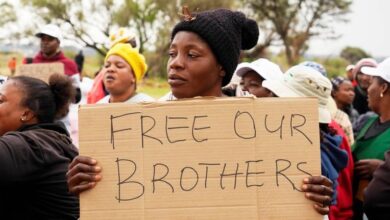 Rescuers attempt to bring out survivors among hundreds trapped in a South African mine