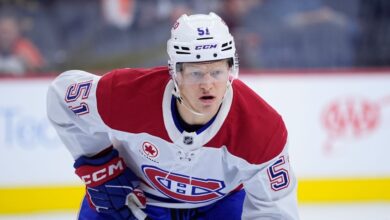 Canadiens’ Emil Heineman is out 3-4 weeks after getting hit by a car while walking in Salt Lake City