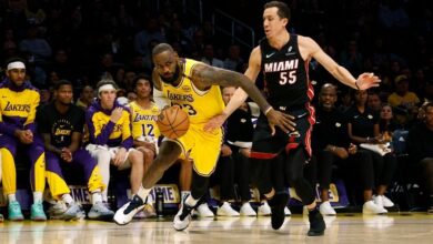 Hachimura and Davis help Lakers end 3-game skid with a 117-108 win over the Heat