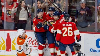 Spencer Knight makes 34 saves, Panthers beat Ducks 3-0 to open home-and-home set