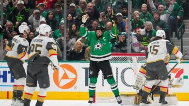 Robertson scores twice, Benn adds tally as Stars beat Golden Knights 4-3