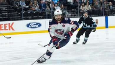 Blue Jackets’ Kirill Marchenko out indefinitely with broken jaw after being struck by puck