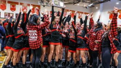 Shoreham-Wading River cheerleading team ‘hits zero’ to win Suffolk Class C title