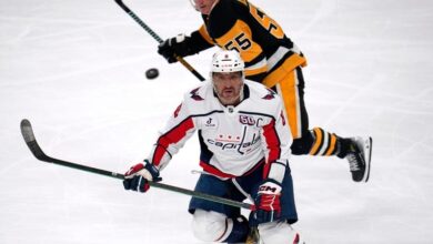 Chychrun scores twice as the Capitals breeze past the Pittsburgh Penguins 8-3