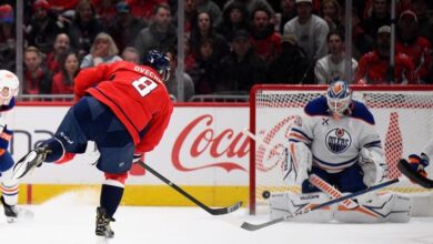 Ovechkin has hat trick to move 13 away from breaking Gretzky’s goals record as Capitals beat Oilers