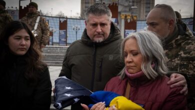 Family of US marine veteran killed in Ukraine tells funeral in Kyiv he died fighting for freedom