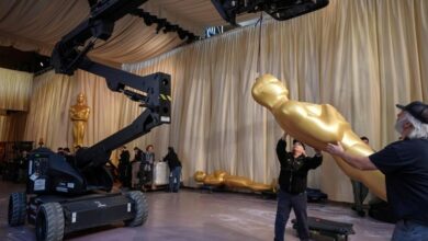 Oscar presenters Emma Stone, Andrew Garfield, Whoopi Goldberg rehearse before the show