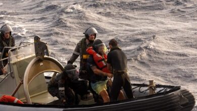 Australian navy rescues adventurer who hit a cyclone while rowing across the Pacific Ocean