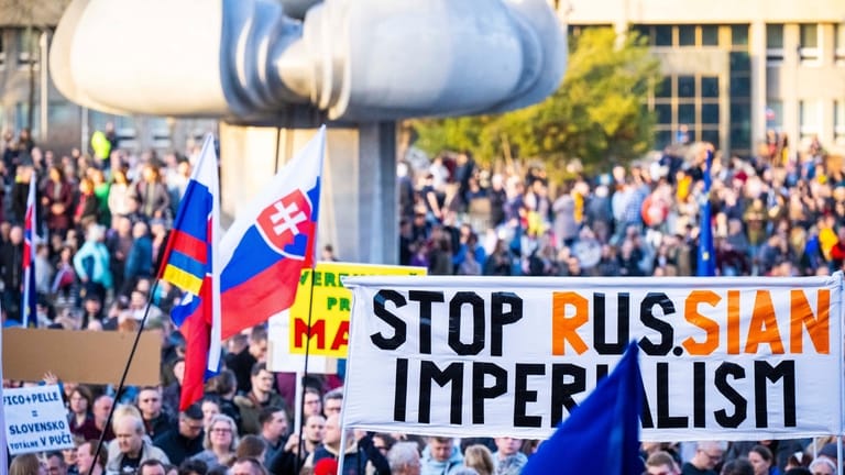 Slovakian crowds continue protest against pro-Russian policies of populist premier Robert Fico