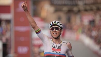 Bruised and bloodied Tadej Pogacar wins Strade Bianche