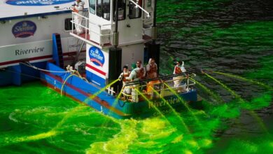 Chicago dyes its river bright green as it opens St. Patrick’s Day celebrations