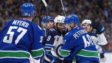 Boeser scores 2 goals as Canucks beat Western Conference-leading Jets 6-2