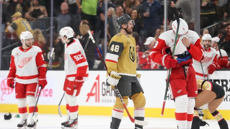 Hertl gets 2nd hat trick of the month in Golden Knights’ 6-3 over over Red Wings