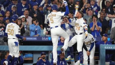 Jokes abound as Dodgers’ Freddie Freeman misses 2nd game while recovering from shower slip and fall