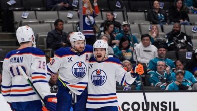 The Oilers beat the Sharks 3-2 despite losing Leon Draisaitl to an undisclosed injury
