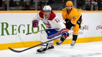 Caufield and Laine score in 2nd period to rally the Canadiens to a 2-1 win over the Predators